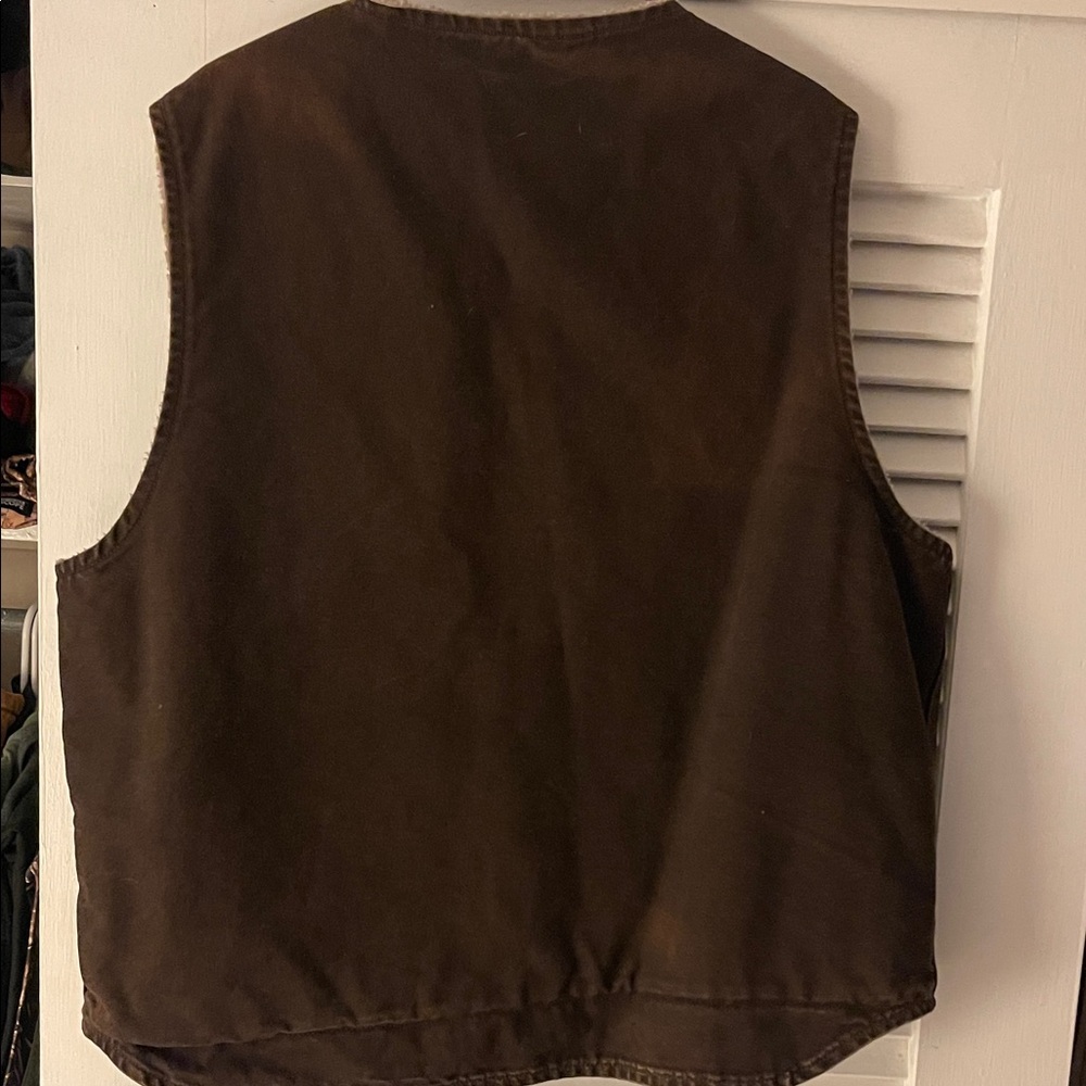 Carhartt Dark Brown Fleece-Lined Vest - Picture 3 of 3